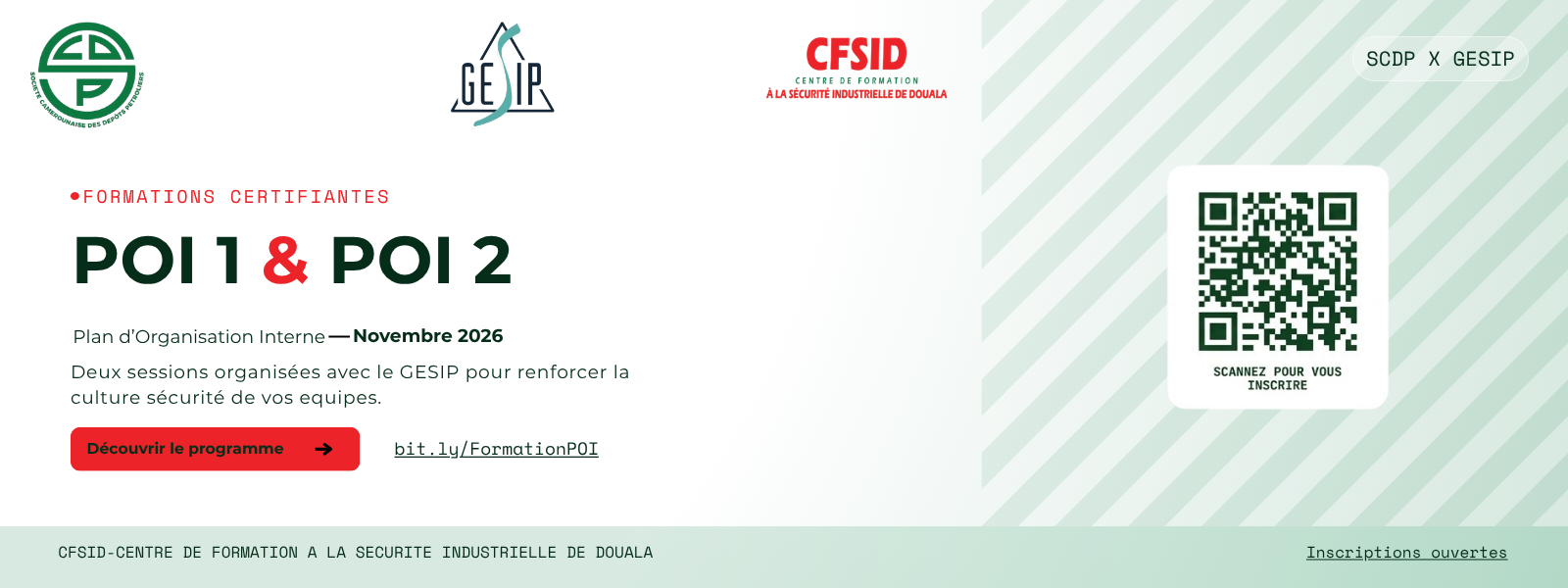 Formations certifiantes POI 1 et POI 2 – SCDP x GESIP – Novembre 2026 – Inscriptions ouvertes